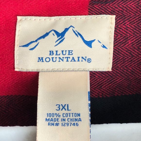 Blue Mountain Buffalo Plaid Cozy Cotton Flannel Button Down Shirt Cabincore - Picture 9 of 13